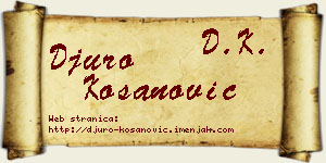 Đuro Kosanović vizit kartica